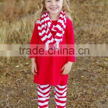 Top Selling Red Chevron Cotton Girls Clothing Sets photo-2