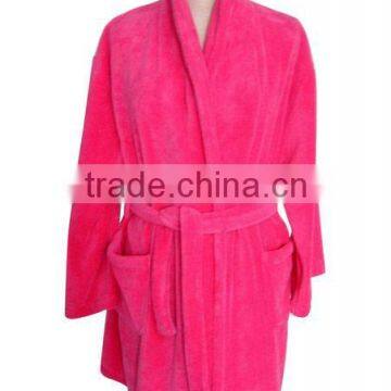 Plain Coral Fleece Bathrobe