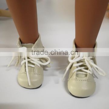 doll shoes of white leather doll boots