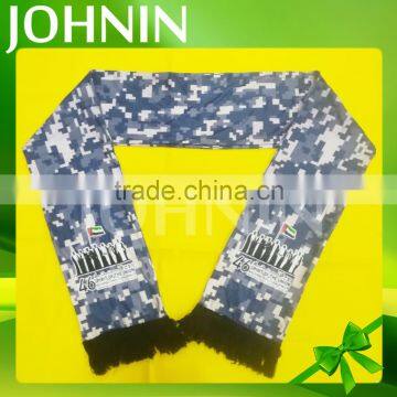 Camouflage color custom logo 110gsm Knitted polyester UAE scarf