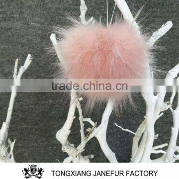 Factory faux fur ball keyring pompon fur ball key chain