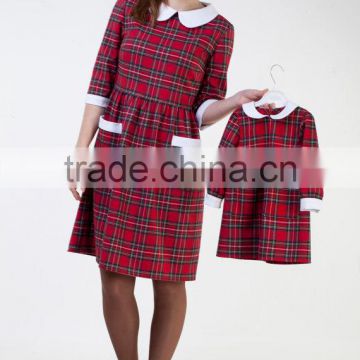 Holiday dresses Mother daughter matching tartan dress Mommy and me red plaid dress