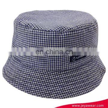 Color Block grey plaid fabric Bucket Hat Custom Cheap Fisherman Bucket Hat