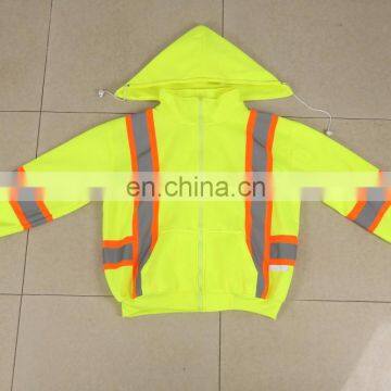 Anti-shrink easeful polar fleece warm reflective safety coat