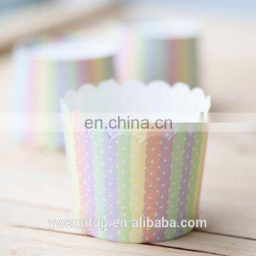 Colors Vertical stripe with design paper mini cake cup bake cup muffin cases birthday wedding cake decoration favors