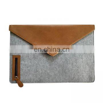 13" Envelope Felt Laptop Sleeve, Wool Felt Laptop Bag with Black Elastic Band