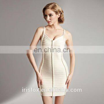 sleek side and back weaves white sexy party club dress