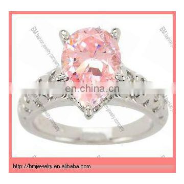 Smithsonian Simulated DeYoung Pink Diamond Ring jewelry in silver alloy