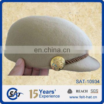 New style beige wool felt cap, Street hat with