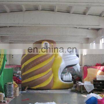 customized printed popular inflatable football tunnel tent of lion