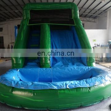 Top quality Blue and green inflatable water slide with pool