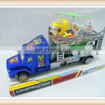 Friction truck toy with wind up plane and free wheel car friction toys