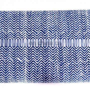 Indian Latest Indigo Blue Abstract Design Kantha Quilt Handmade Bedspread Throw Cotton Queen Size Blanket Patchwork Print photo-2