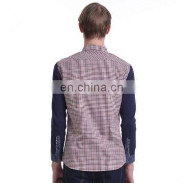 T-MSS542 Splice Design Plaid Latest Shirts for Men Pictures photo-3