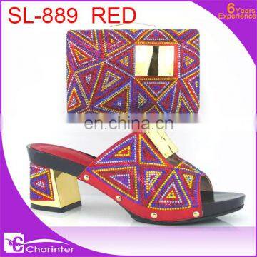 Italian Shoes and Matching Clutch Bag Ladies Shoes With Stones photo-6