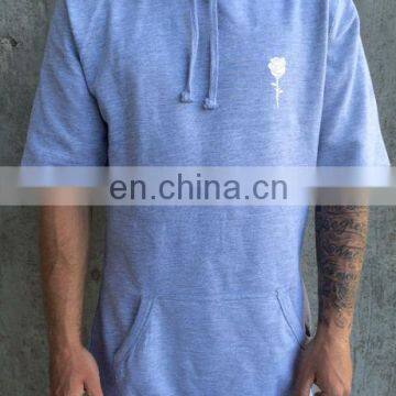 short sleeves Elongated Hoodies - fashion Elongated zipper Hoodies - custom Elongated pullover -