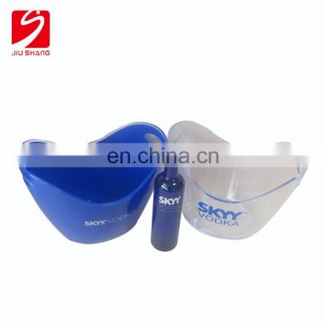 10L double wall branded ps plastic ice bucket with two handles