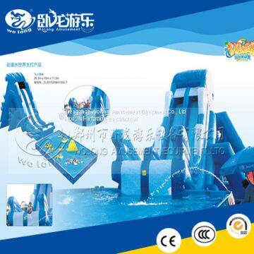 Commercial used swimming pool slide, large inflatable pool slide, inflatable pool slide