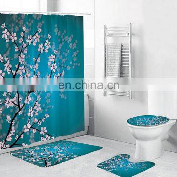 Decorative Flower Bath Shower Curtain Set, Fancy African American Women Bathroom Shower Curtain With Hooks photo-5
