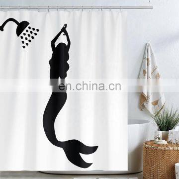 i@home antimicrobial fashion custom print mermaid waterproof shower curtain bathroom