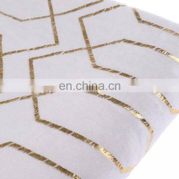 Luxury Soft Hot Gold Stamping Foil Printing Geometric Pattern Flannel Fleece Throw Blanket photo-6