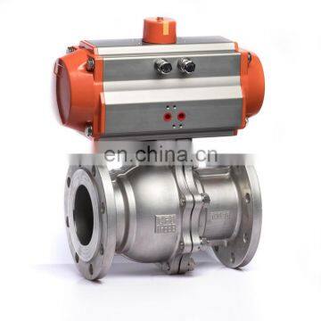 KLQD brand stainless steel pneumatic actuated 1 1/2 inch size ball valve flange type for natural gas