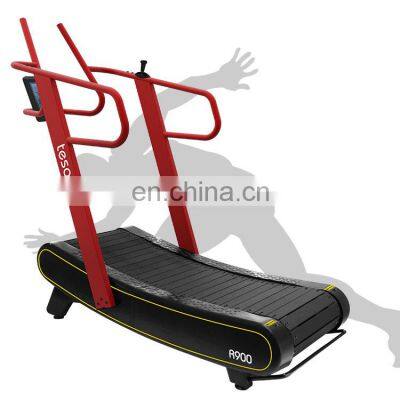 innovation low quiet running machine self powered treadmil exercise equipment Manual Curved treadmill & air runner  for gym use