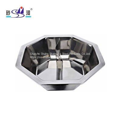 stainless steel cookware soup pot with divider available induction cooker，made in China
