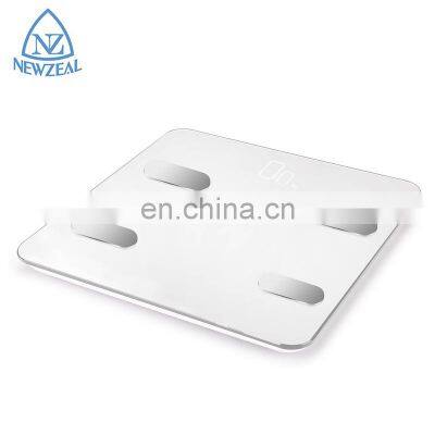 2021 Bathroom 180Kg Tempered Glass Platform Smart Blue Tooth Weighing Scale For Hotel