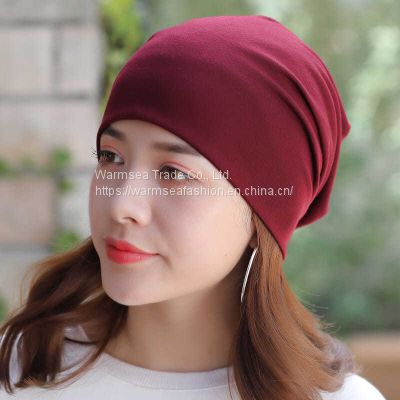 Sleeping hat women summer thin section solid color hat pile hat tide pure cotton maternity hat sleeping women summer pregnant woman confinement hat