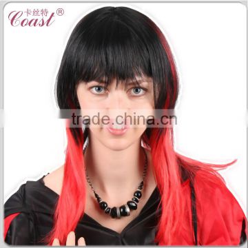 cheap fashion design synthetic red and black hair