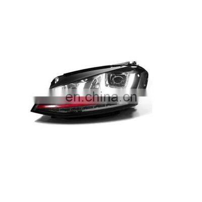 Modified RED LINE PROJECTOR LED BLACK headlights Double U Angel Eyes headlights assembly  for  VW Golf 7 2014-2017