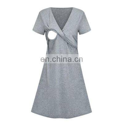 Maternity Dresses Women Party Fashion Pregnancy Clothe Dress Nursing Lactation Dress Maternity Lactation Clothe Summer Dresses photo-4