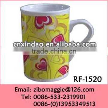 2016 U shape New Valentine's Style Promotional Custom Made 10oz Eco Ceramic Tea Mug