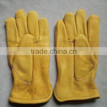 10"AB grade cow grain leather winter car driving gloves /safety working gloves with full linning