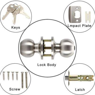 Grade 3 Residential Use Tubular Round Interior Knob Lock Door Handle photo-2