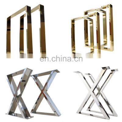 Stainless Steel Table Legs Heavy Duty Furniture Frame Square Office Desk Coffee Dining Gold Stainless Steel Table Legs For Table