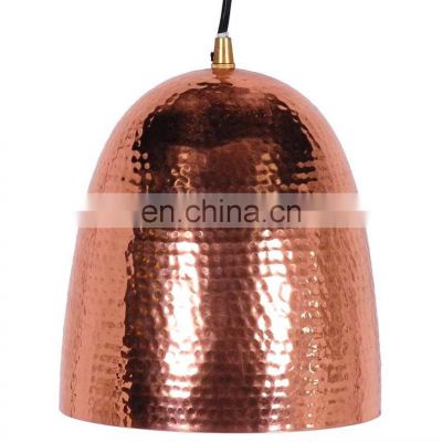 copper plated hammered pedant lamp