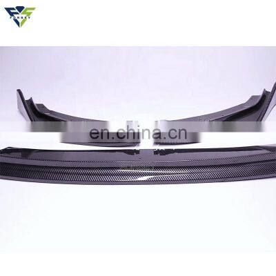 3Piece Car Front Bumper Lip Glossy Black/ Carbon Fiber Look Front Lip Spoiler Bumper Lip for T-oyota Camry 2018+