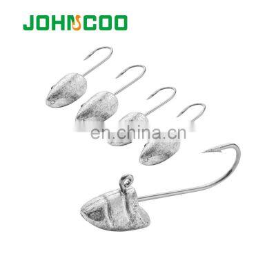 JOHNCOO 10pcs/bag Jig Head Soft Lure Hook 1.5g 2g 3.5g 5g Barbed Fishing Hooks