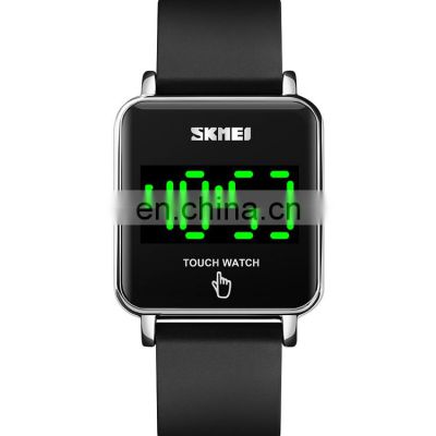 Casual sport PU band digital watch brand Skmei 1744 top quality stainless steel touch screen LED wristwatch