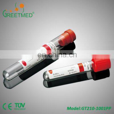Greetmed ce Disposable Medical Edta k2 k3 Non Vacuum Blood Collection Tube With Edta K2/k3/2na