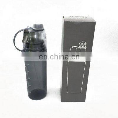 Plastic Sport Drinking Spray Water Bottle with Spray and Straw