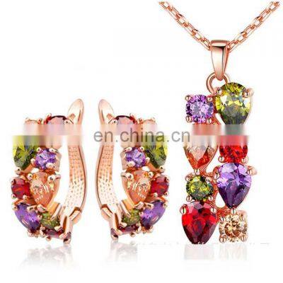 Luxury Party Ladies Necklace Earring Dubai Jewelry Sets for Women