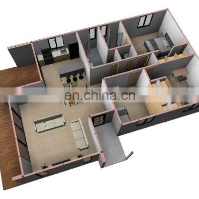 Prefabricated Modern Design Economic Villa Ready Made Light Steel 3 Bedrooms Large House for Sale