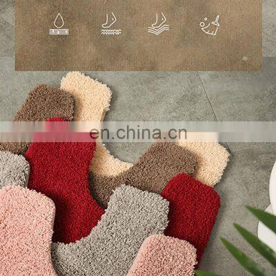 Washable Designer Anti Slip Designer Carpet Floor Luxury Toilet Mats 2 Piece Set Rug Bathroom photo-3