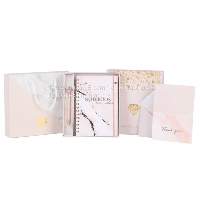 Custom Printing Hardcover Line Journal Box Sets A5 Diary Notebook Gift Set photo-3