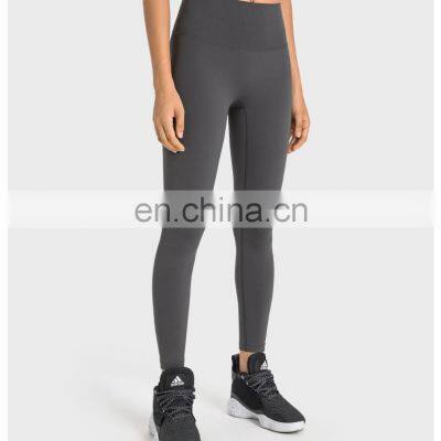 Wholesale Anti-Bacterial Good Quality Lycra Yoga Leggings Nude Workout Running Fitness Wear Peach Hip Gym Tight Pants For Women photo-5