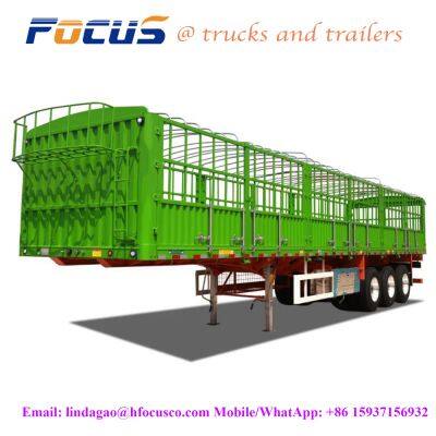 Fence Semi Trailer for Sale | Livestock, Cattle, Cow, Pig,2/3/4 Axles Fence Trailer for Sale, and Load Capacity Has 30/40/60/80/100 Tons photo-2