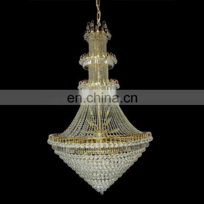 French antique vintage style big luxury empire k9 crystal chandelier lighting for stairs lobby hotel foyer